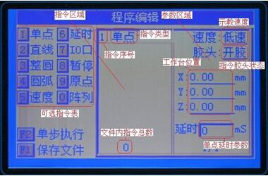 灌膠機程序編輯界面